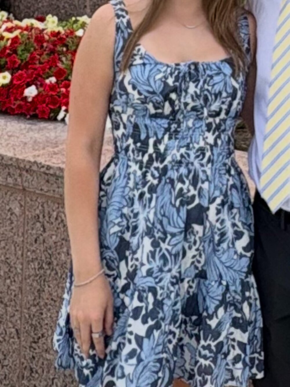 Abercrombie blue floral ruched mini dress